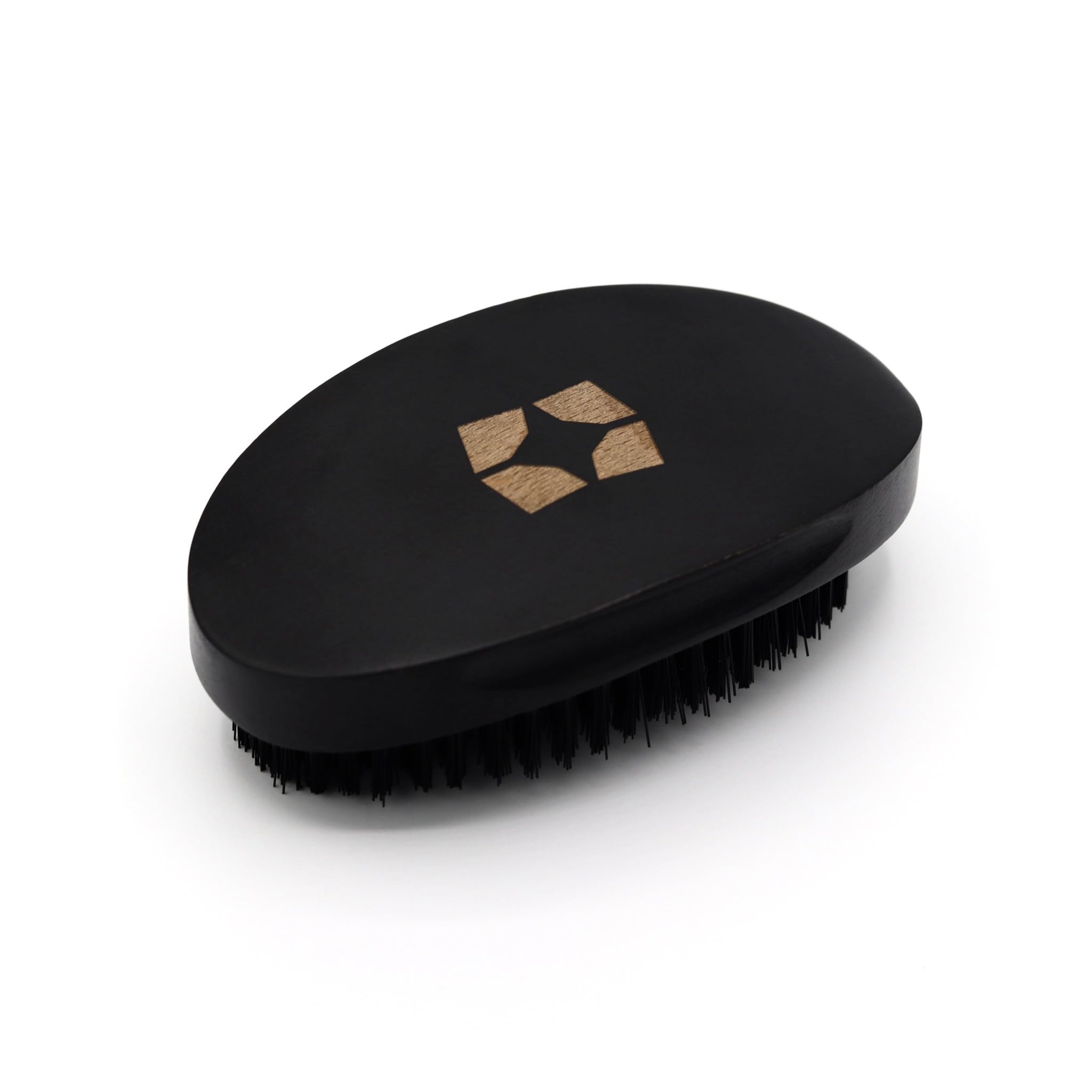 SHYNE Hard Curved Wave Brush | Beechwood 360 Wave and Beard Brush for Men