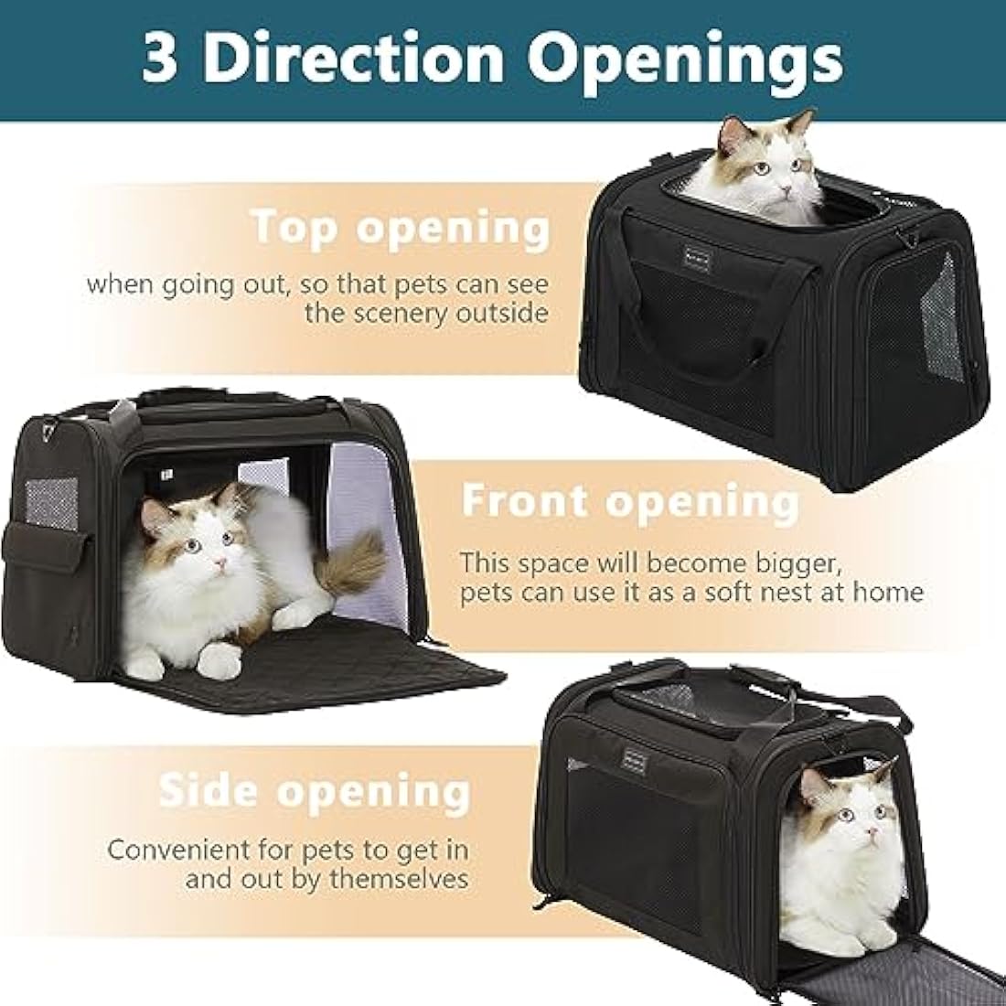 Petsfit Large Soft-Sided Pet Carrier | Expandable Oxford Fabric Dog Bag