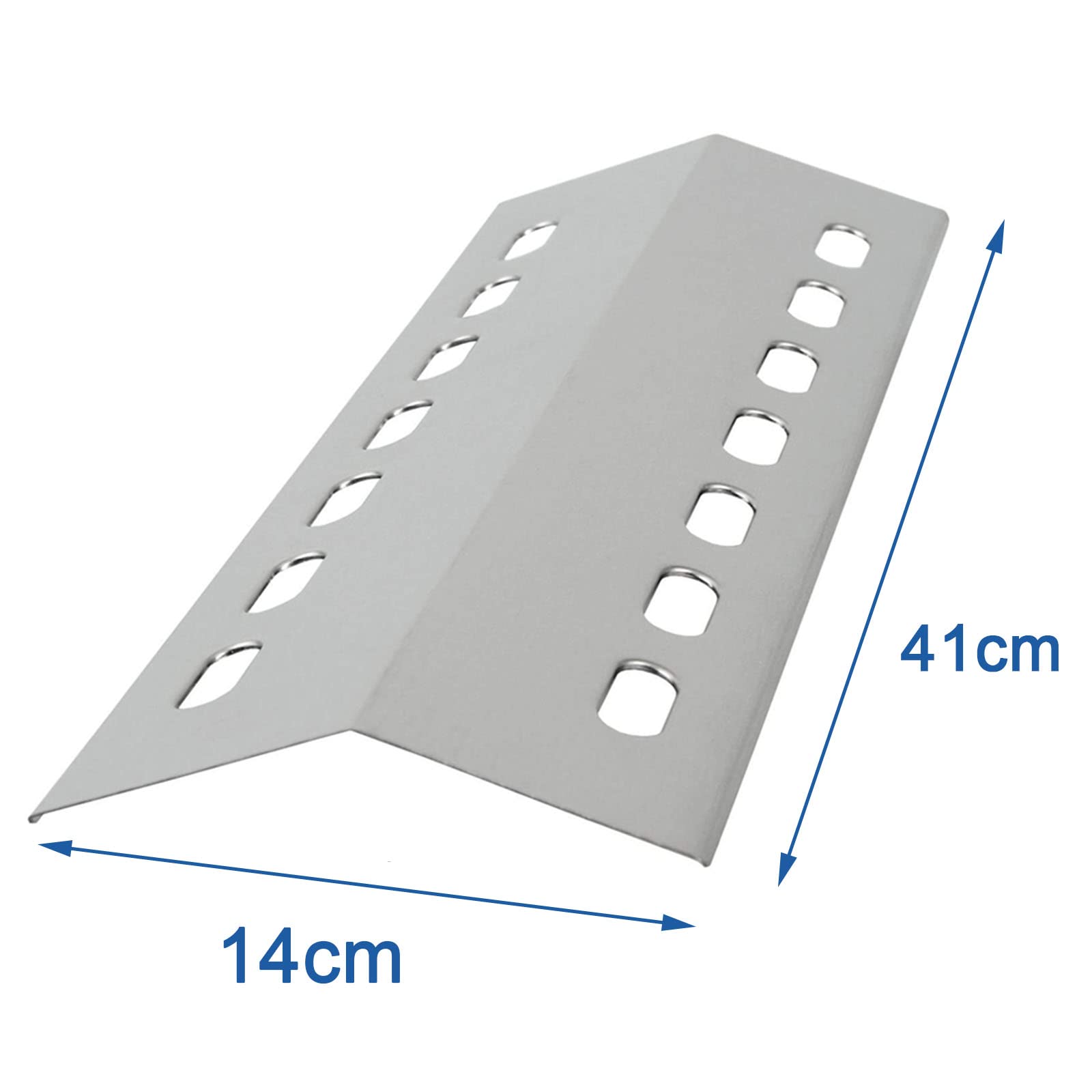 GriHero Stainless Steel Burner Covers - 4-Pack BBQ Heat Plates (41x14cm)