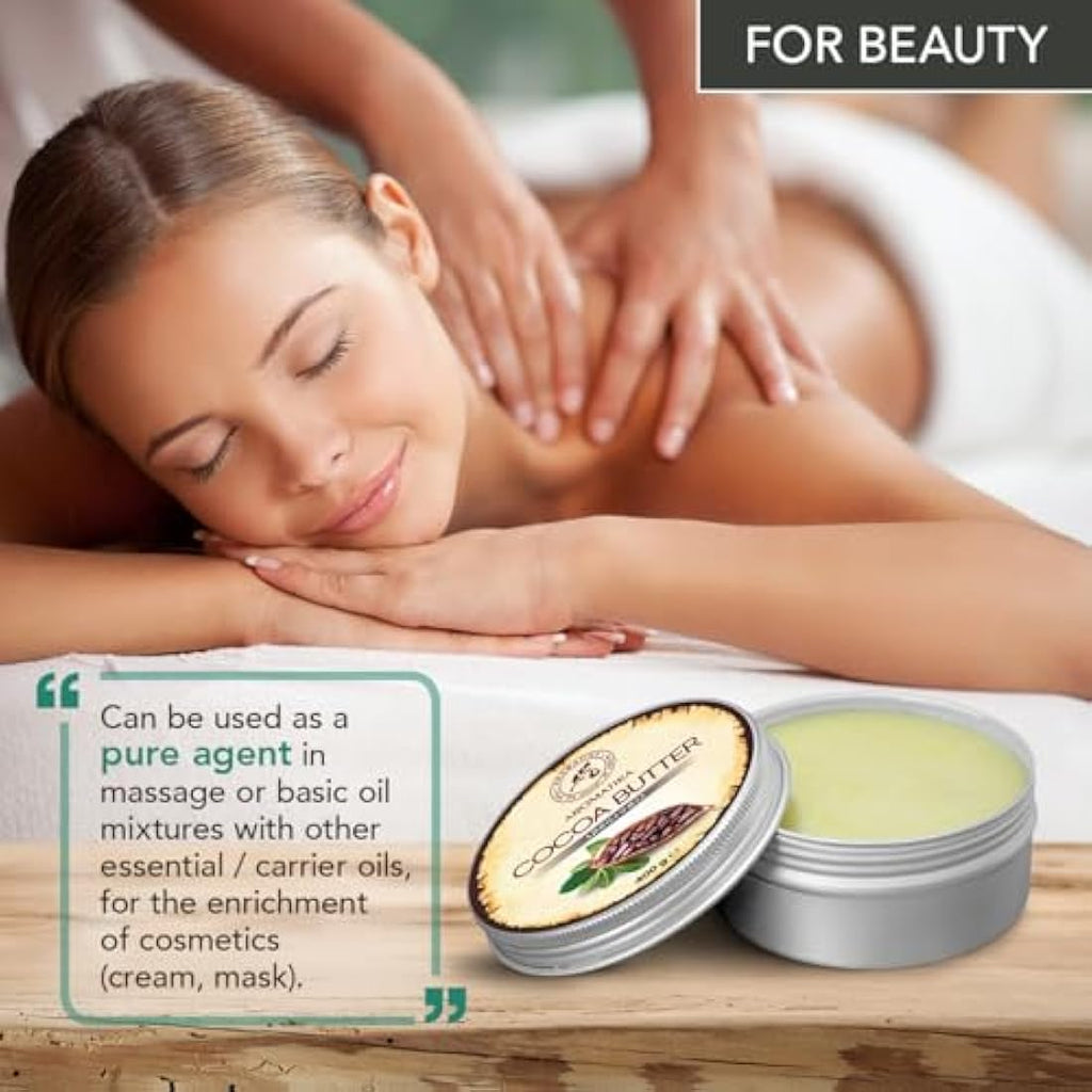 Unrefined Cocoa Butter – 400g Pure Natural Body Moisturizer