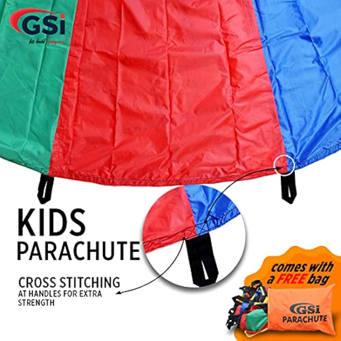 GSI Kids Rainbow Play Parachute – 35ft Durable Polyester Outdoor Toy