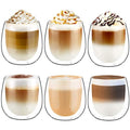 Glastal 6x250ml Double Walled Coffee Glasses | Borosilicate Glass Mugs