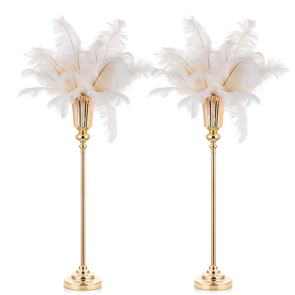 Nuptio 77.5cm Gold Trumpet Vases | 2 Pcs Metal Wedding Table Centerpieces