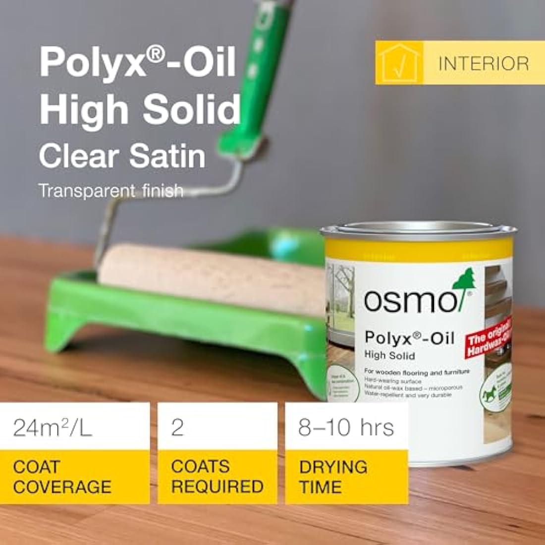Osmo Polyx-Oil Hard Wax Oil – Clear Satin Wood Finish, 750ml