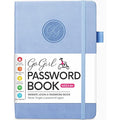 GoGirl Password Book with Tabs – Internet Address & Login Logbook, Light Blue