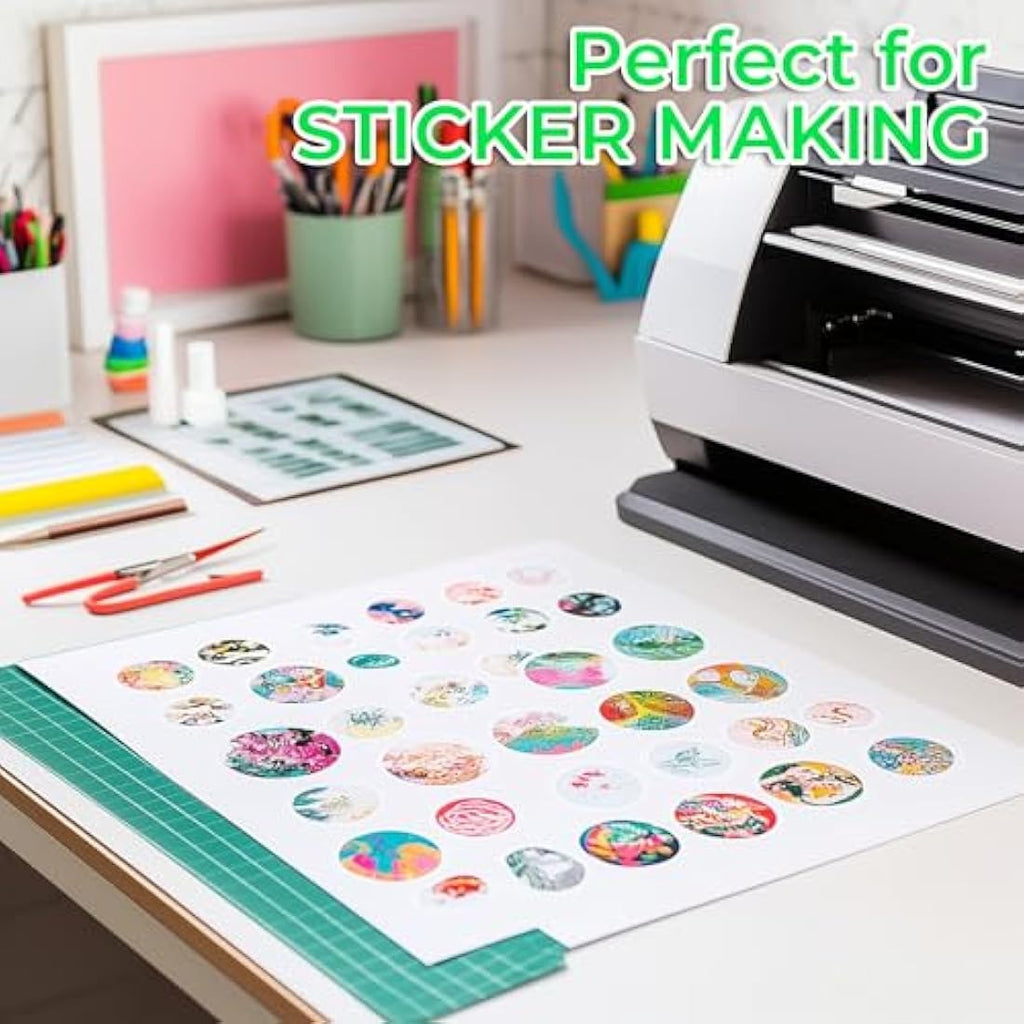 Evergreen Goods A4 Matte White Vinyl Sticker Paper - 100 Sheets 200 GSM
