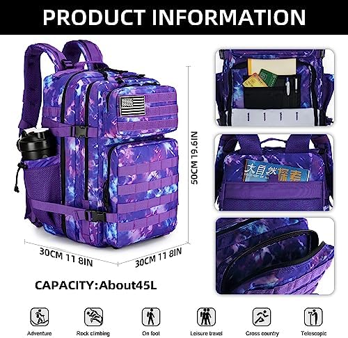 TianYaOutDoor 45L Tactical Assault Backpack | 900D Oxford Rucksack