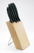 Fiskars Essential Knife Block Set - 5 Piece Wood Block with Knives