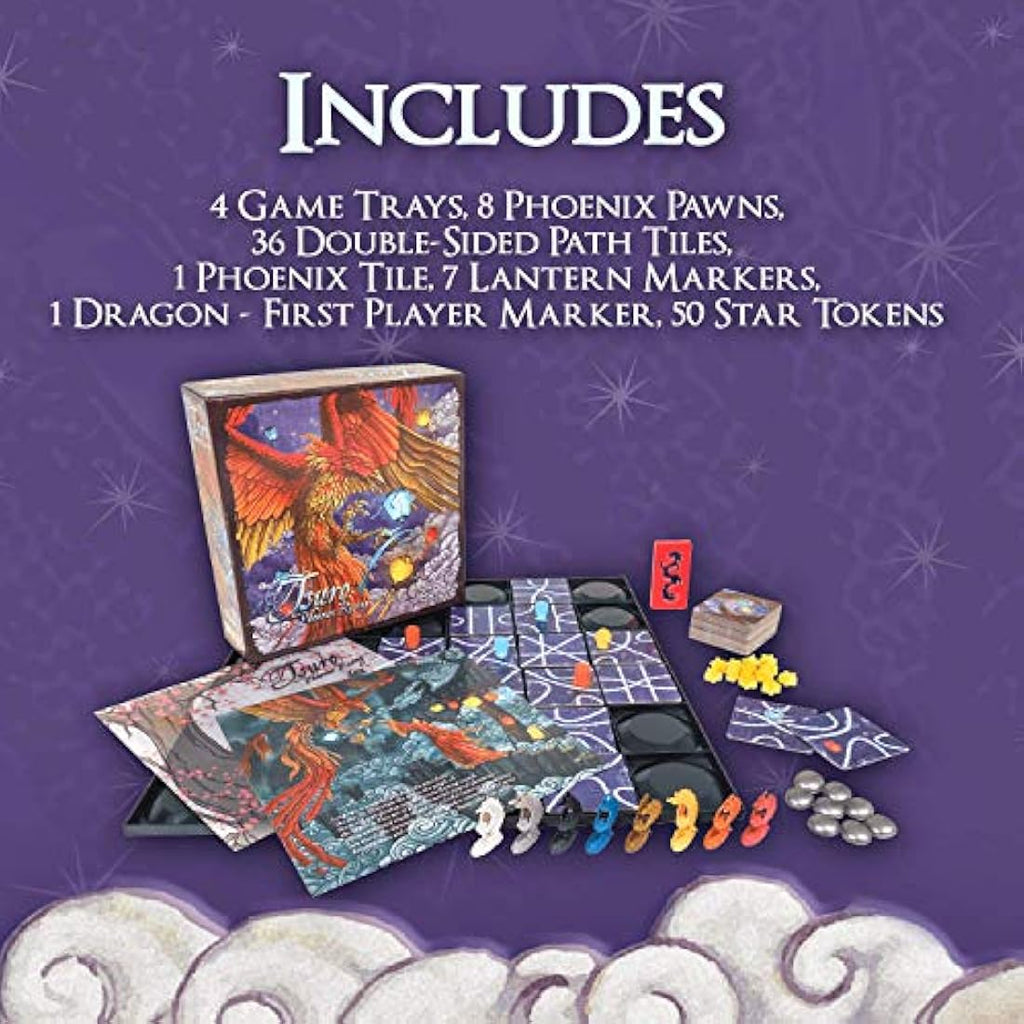 Tsuro: Phoenix Rising Strategy Board Game – Fantasy Multiplayer Game