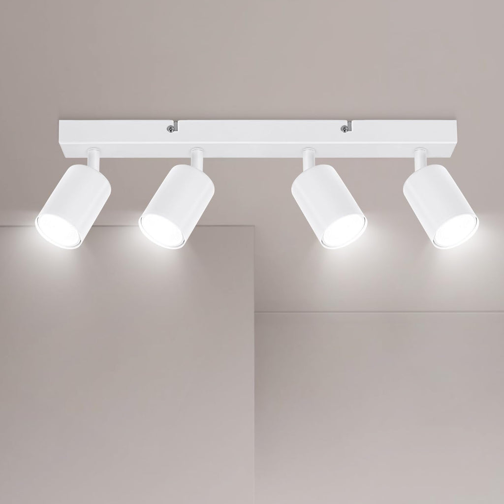Ketom 4-Way Adjustable Ceiling Spotlight – Modern White GU10 Metal Light