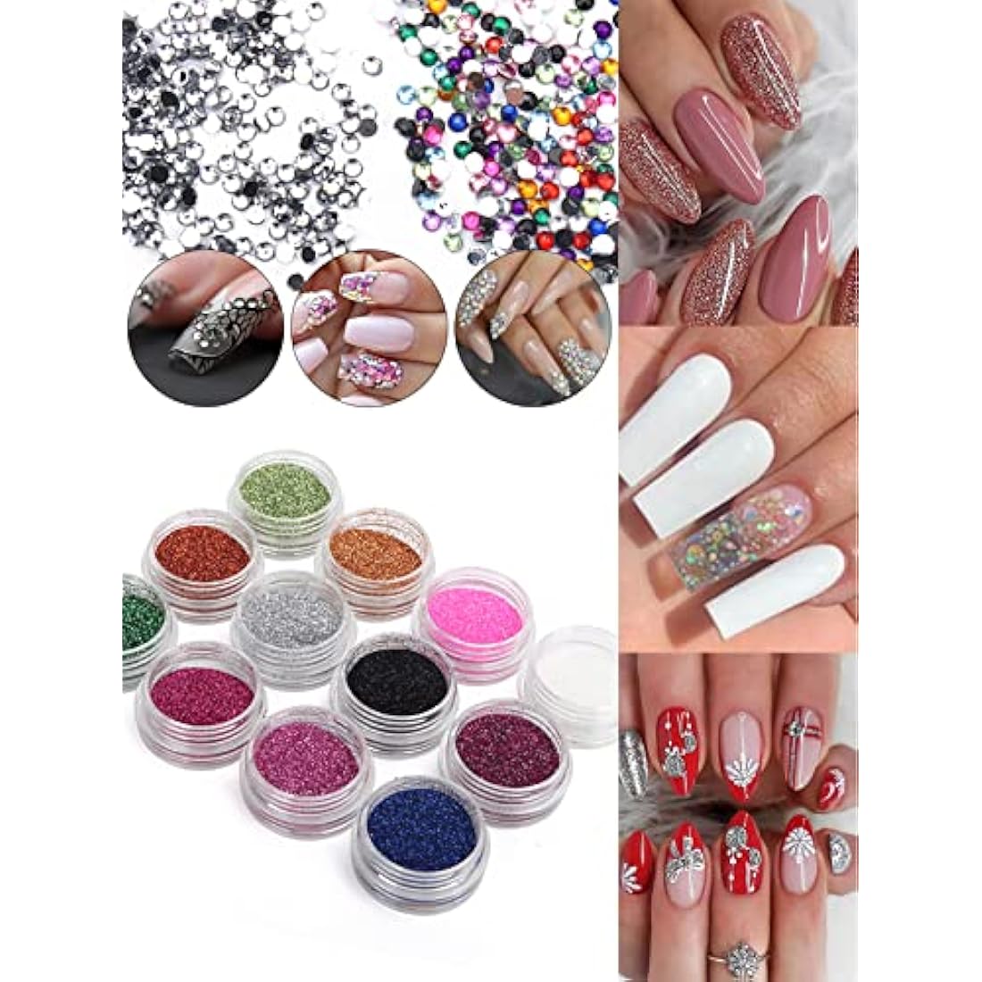 Jolof Store Silicone Nail Practice Hand for Acrylic Nails with 200 Tips