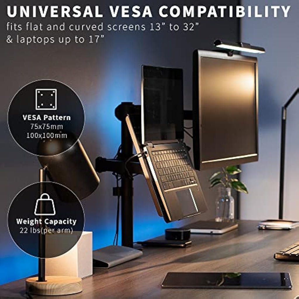 VIVO Single Monitor and Laptop Desk Mount – Adjustable Stand for 13-32"