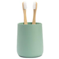 Yew Design Matte Sage Green Toothbrush Holder & Cup - Rustproof Resin