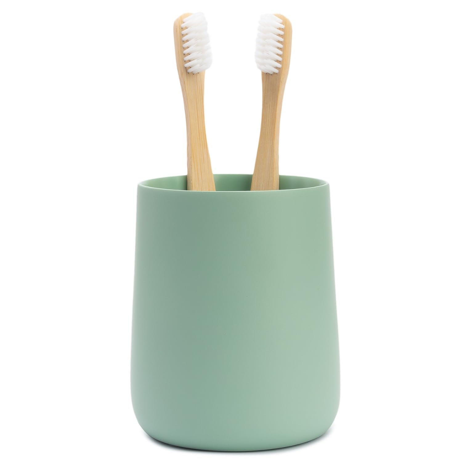 Yew Design Matte Sage Green Toothbrush Holder & Cup - Rustproof Resin