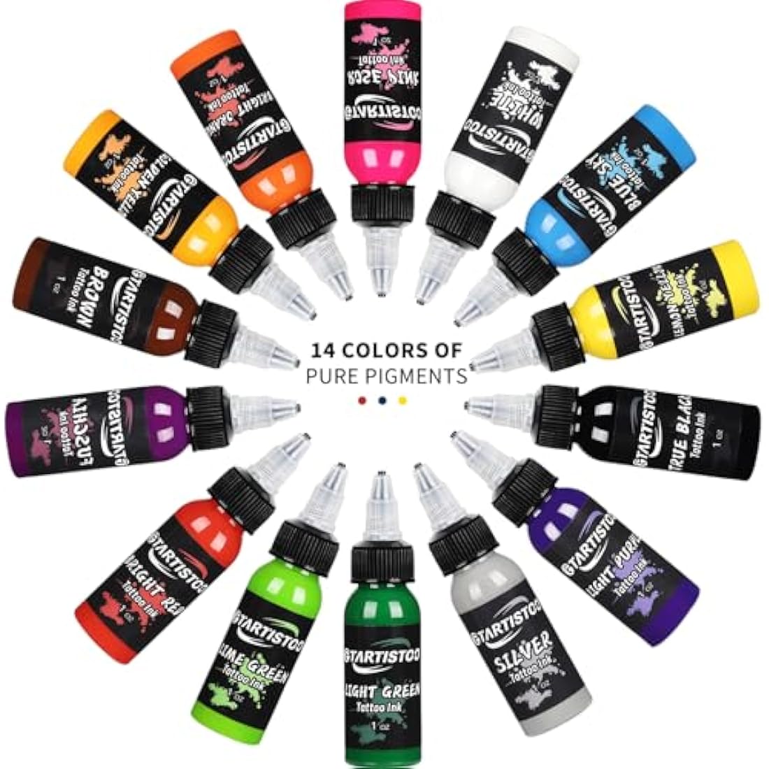 Professional Tattoo Ink Set | 14 Vegan Pigment Colors 30ml