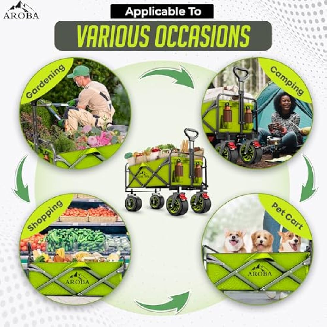 Jolof Store Heavy Duty Folding Festival Trolley - 300L All-Terrain Wagon
