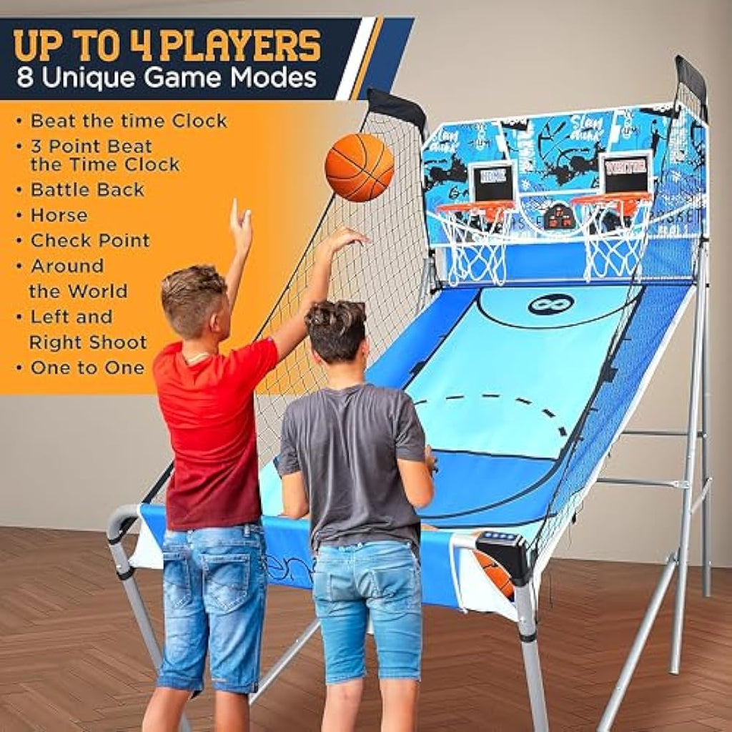 SereneLife Dual Shot Basketball Arcade Game – Foldable Indoor Hoop