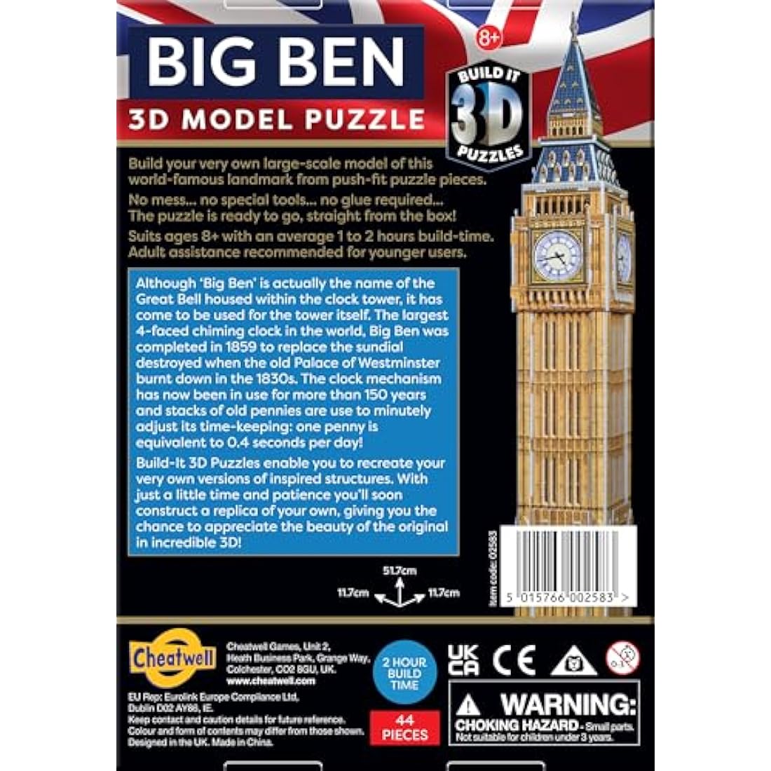 Cheatwell Games Yorkie 3D Puzzle Model Kit – 44 Piece Landmark Set