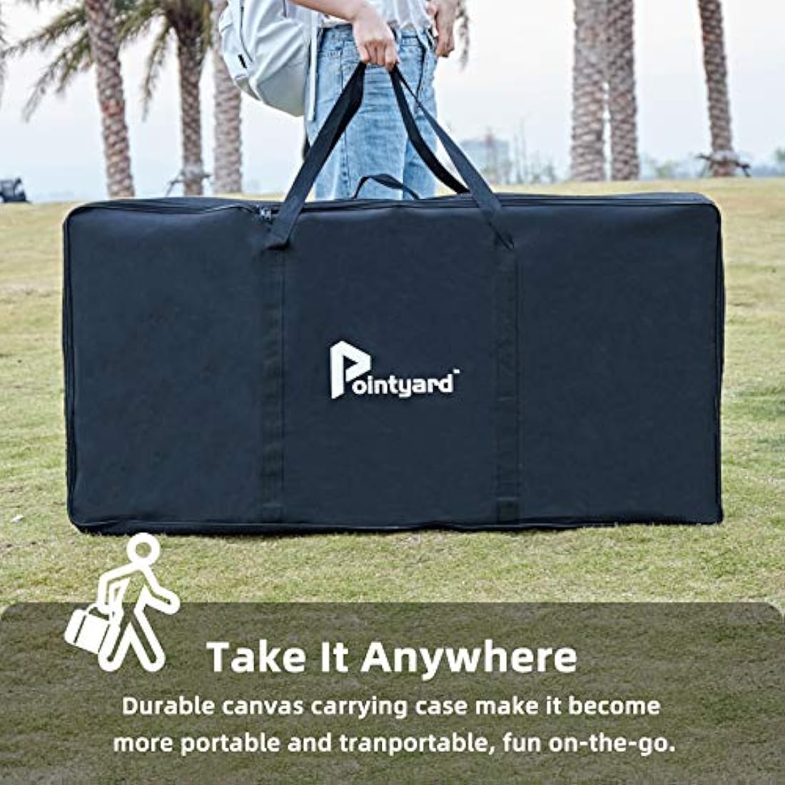 Pointyard Wooden Cornhole Set | 3x2ft Portable Boards with 8 Bean Bags