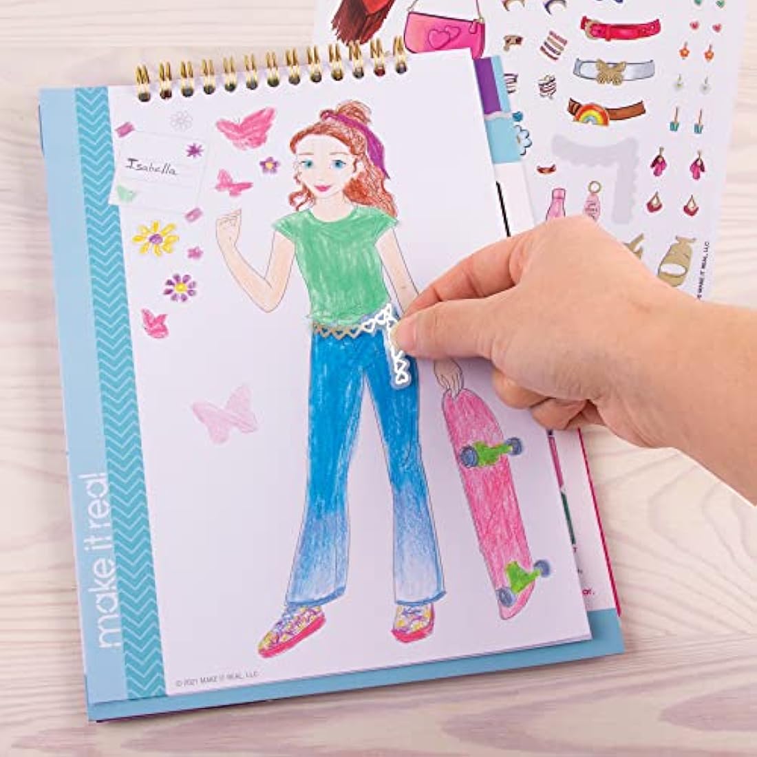 Make It Real Love and Daisy Fashion Design Sketchbook with Stencils