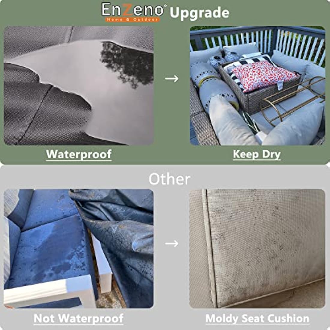 Enzeno Waterproof Garden Furniture Cover | 200x200cm Oxford Fabric