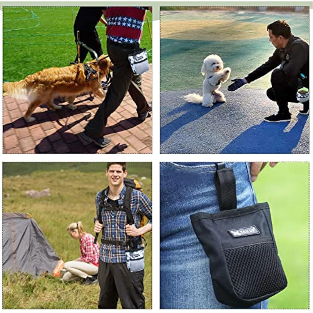 Dog Treat Pouch 2-Pack – Oxford Cloth Training Bag with Clip