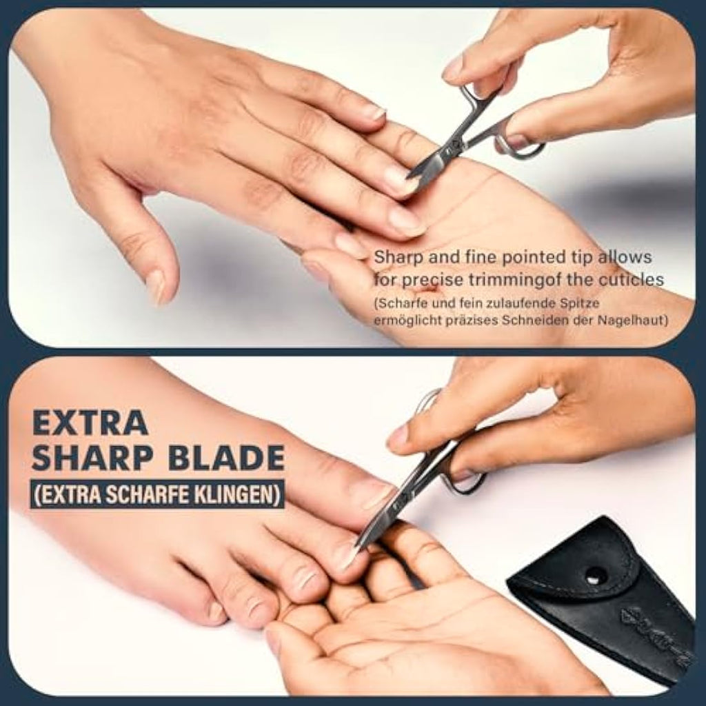 FABINOC Straight Nail Scissors - German Stainless Steel Manicure Tool