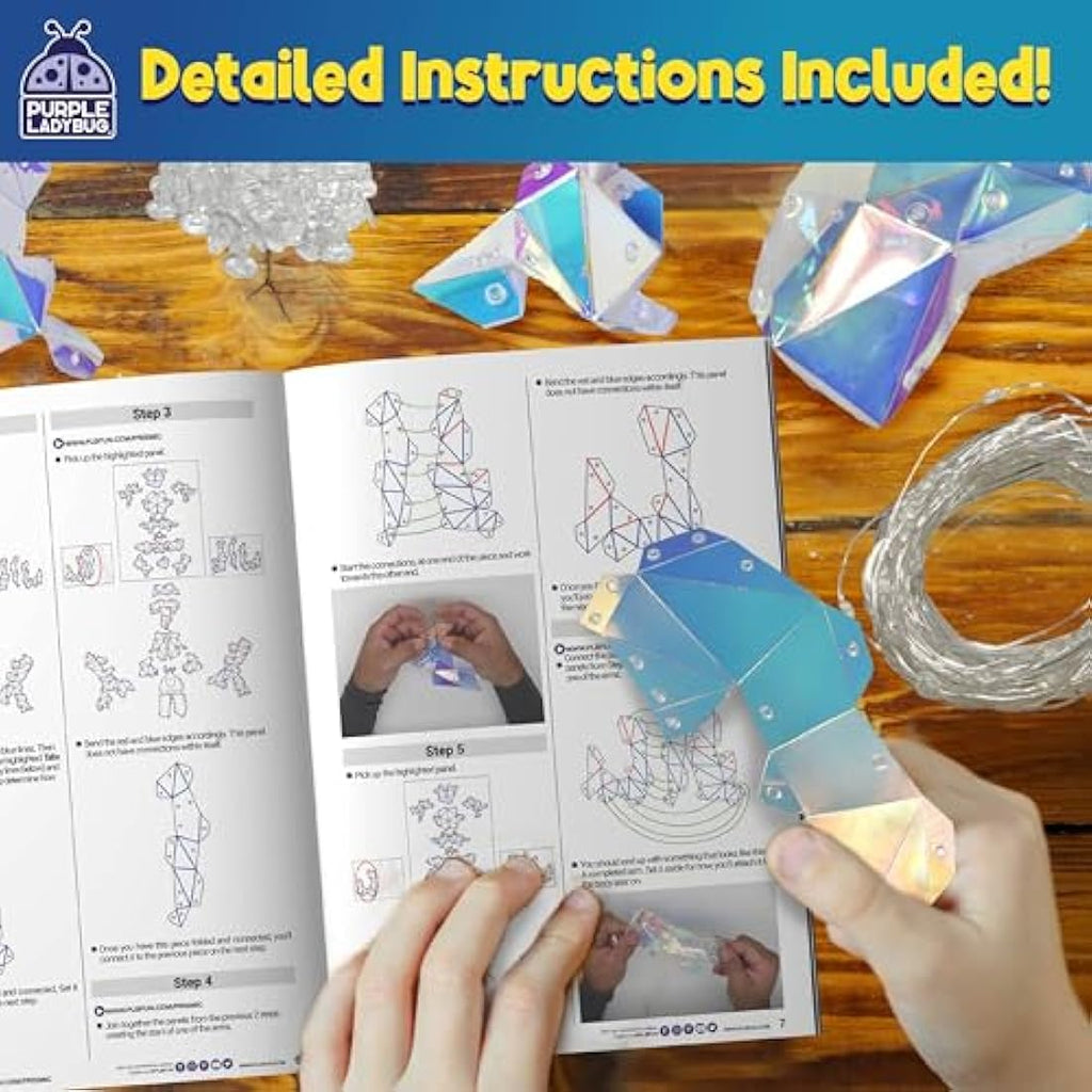 Purple Ladybug Prismic 3D Light Up Bear Craft Kit - DIY LED Lantern