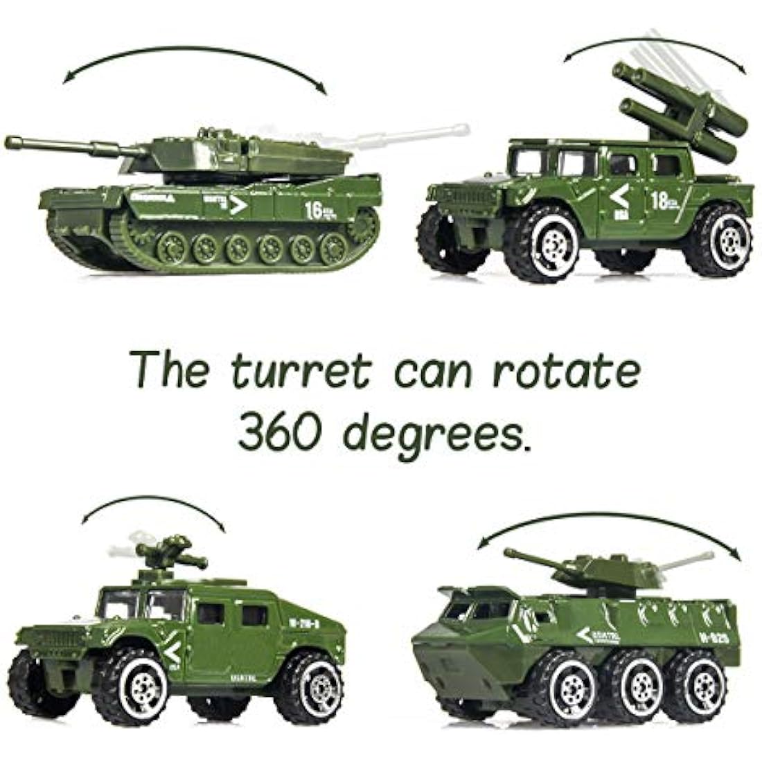 18-Piece Die-Cast Military Vehicle and Army Men Playset