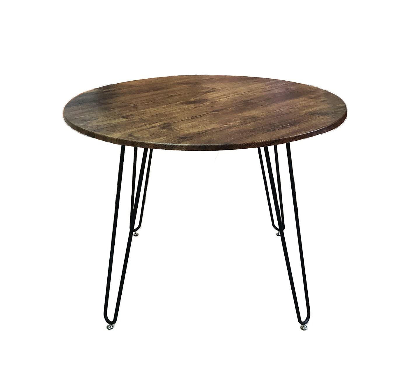 ASPECT Brockton Round Dining Table | Vintage Wood & Hairpin Legs