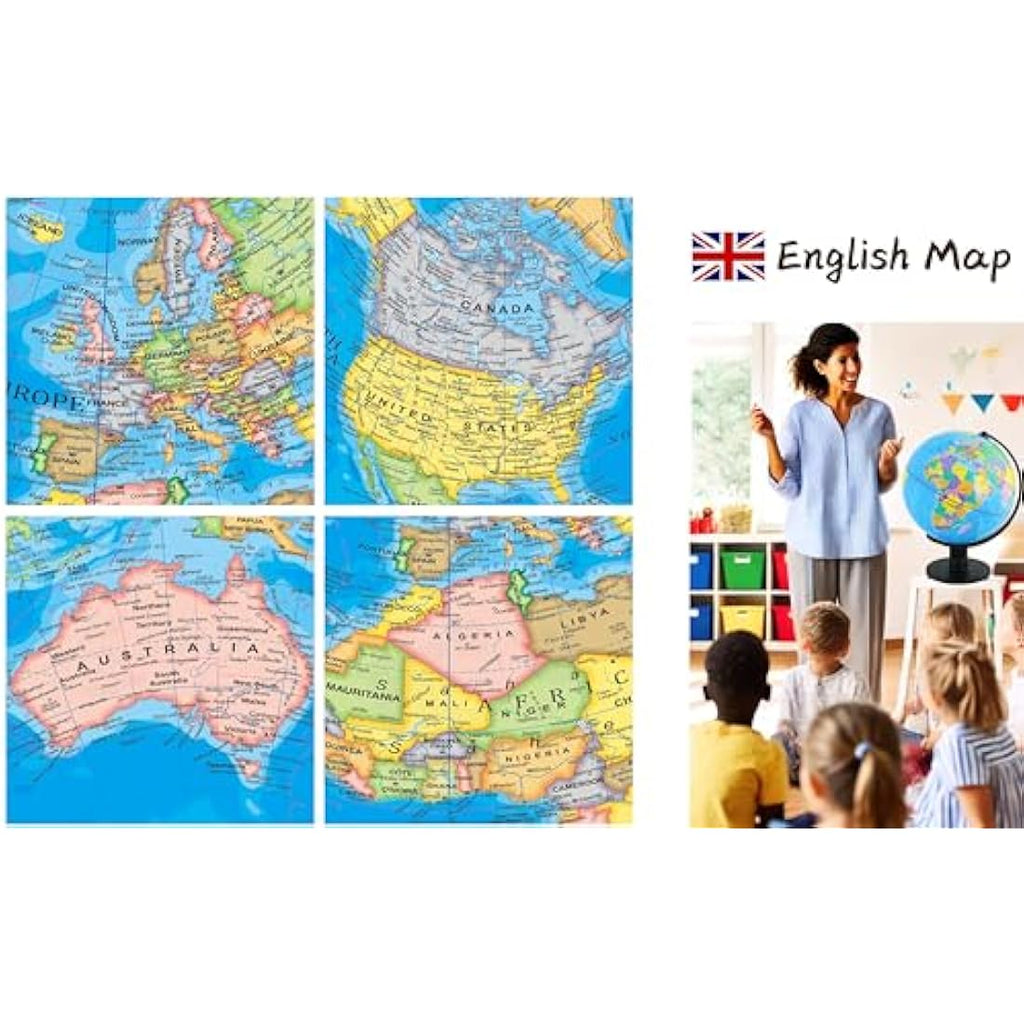 TopGlobe 30cm World Globe | Educational Political Map for Desktop
