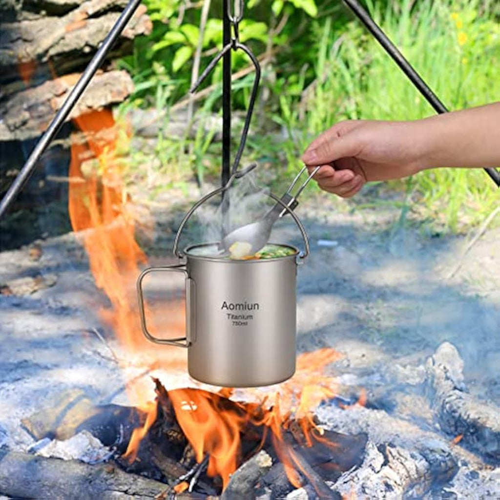 Jolof Store Ultralight 750ml Titanium Pot | Portable Camping Water Mug