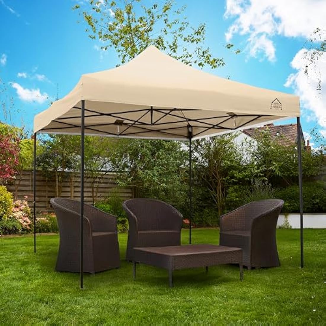 All Seasons Gazebos 3x3m Heavy Duty Waterproof Pop Up Gazebo - Beige