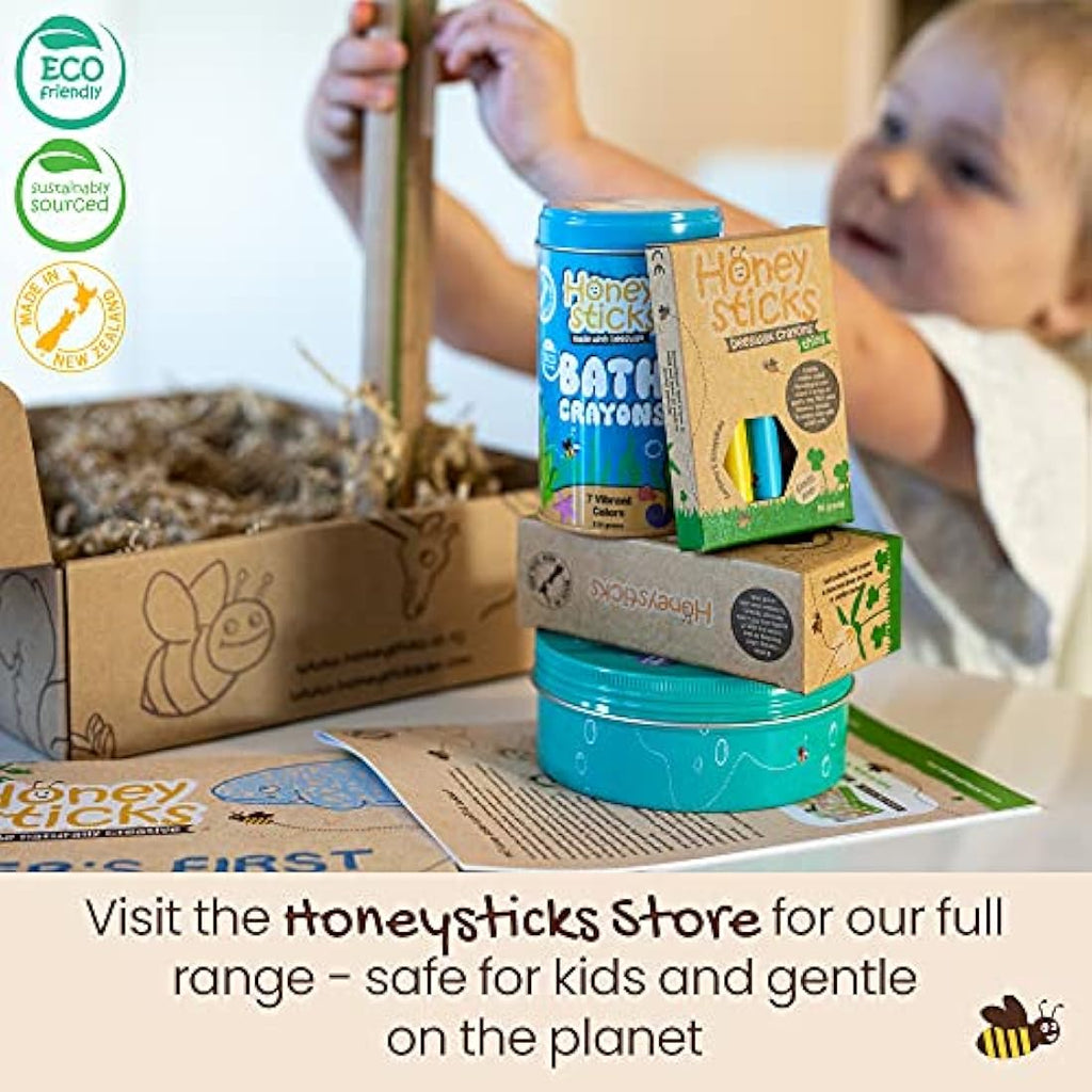 Honeysticks Triangular Beeswax Crayons – Non-Toxic Toddler Art (10 Pack)