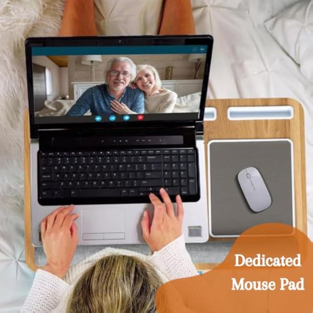 Lap Desk – 17" Laptop Tray with Mouse Pad & Phone Holder