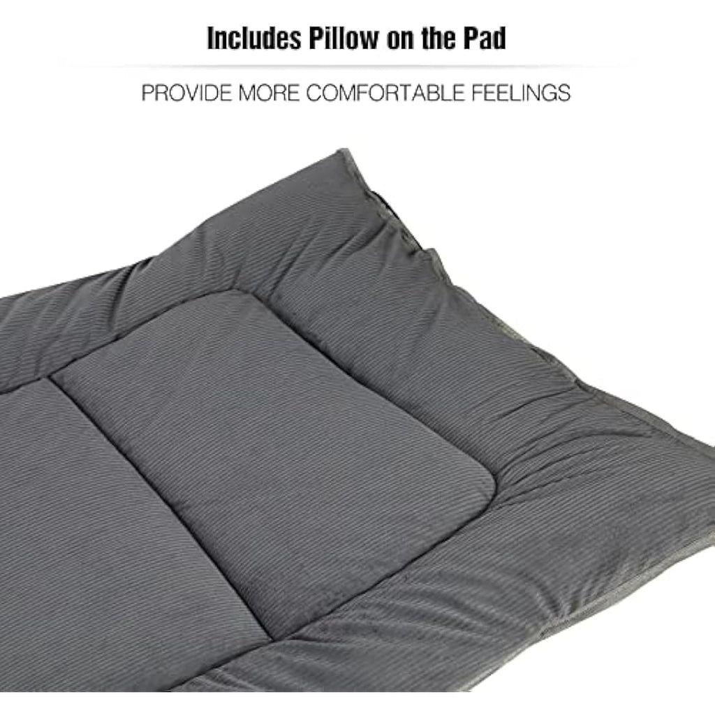 REDCAMP XL Camping Mattress Pad | Soft Corduroy Cot Bed Mat, Dark Grey