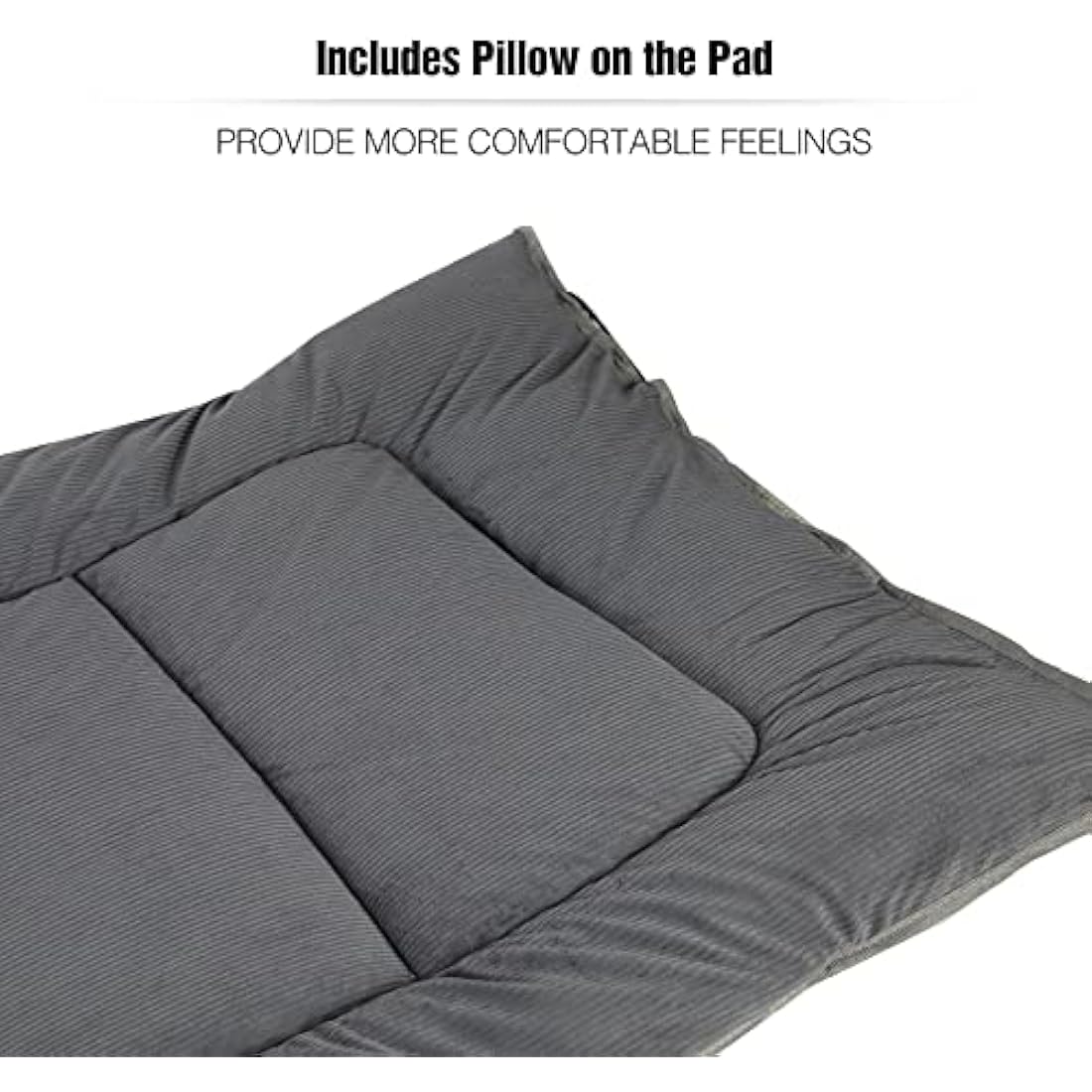 REDCAMP XL Camping Mattress Pad | Soft Corduroy Cot Bed Mat, Dark Grey