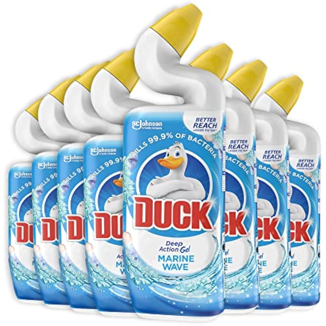 Duck Deep Action Gel Toilet Cleaner – Marine, Limescale Remover, 8 x 750ml