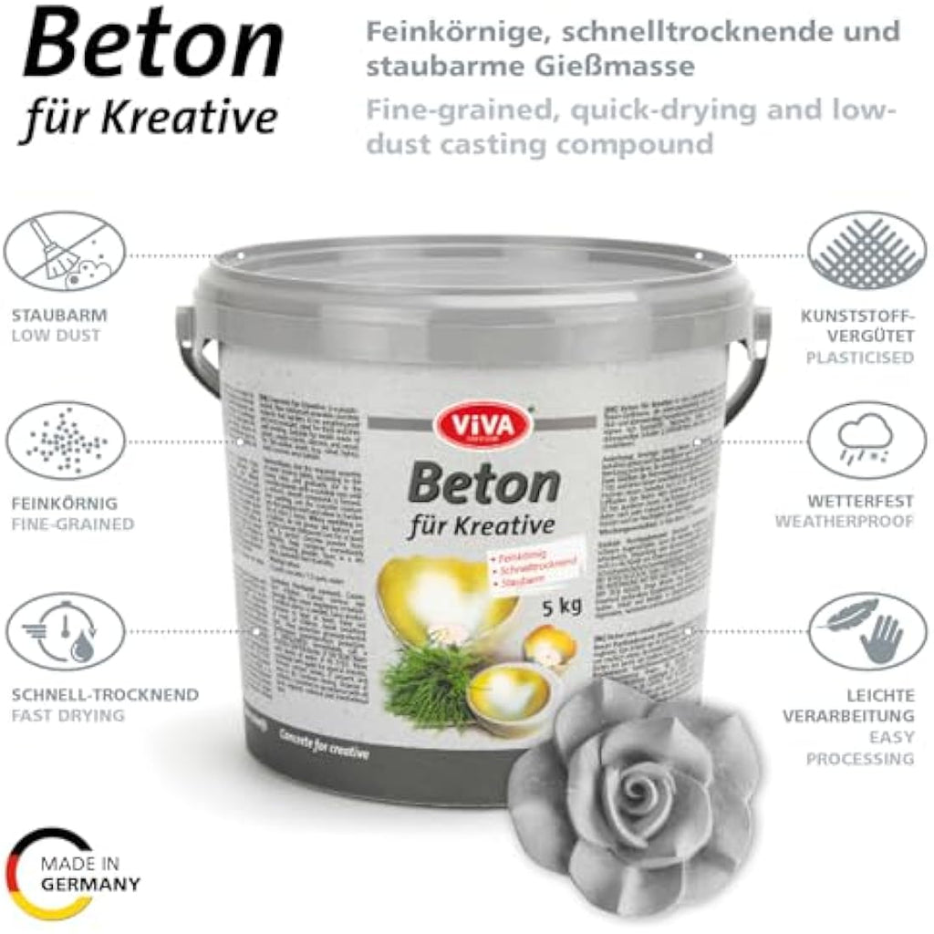 Viva Decor Concrete for Creatives – Grey Quick-Drying Casting, 5 kg