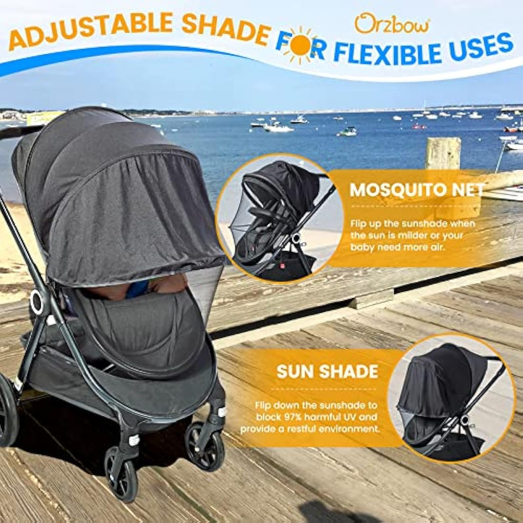Orzbow Universal Pram Mosquito Net | UPF 50+ Sun Shade & Mesh Cover