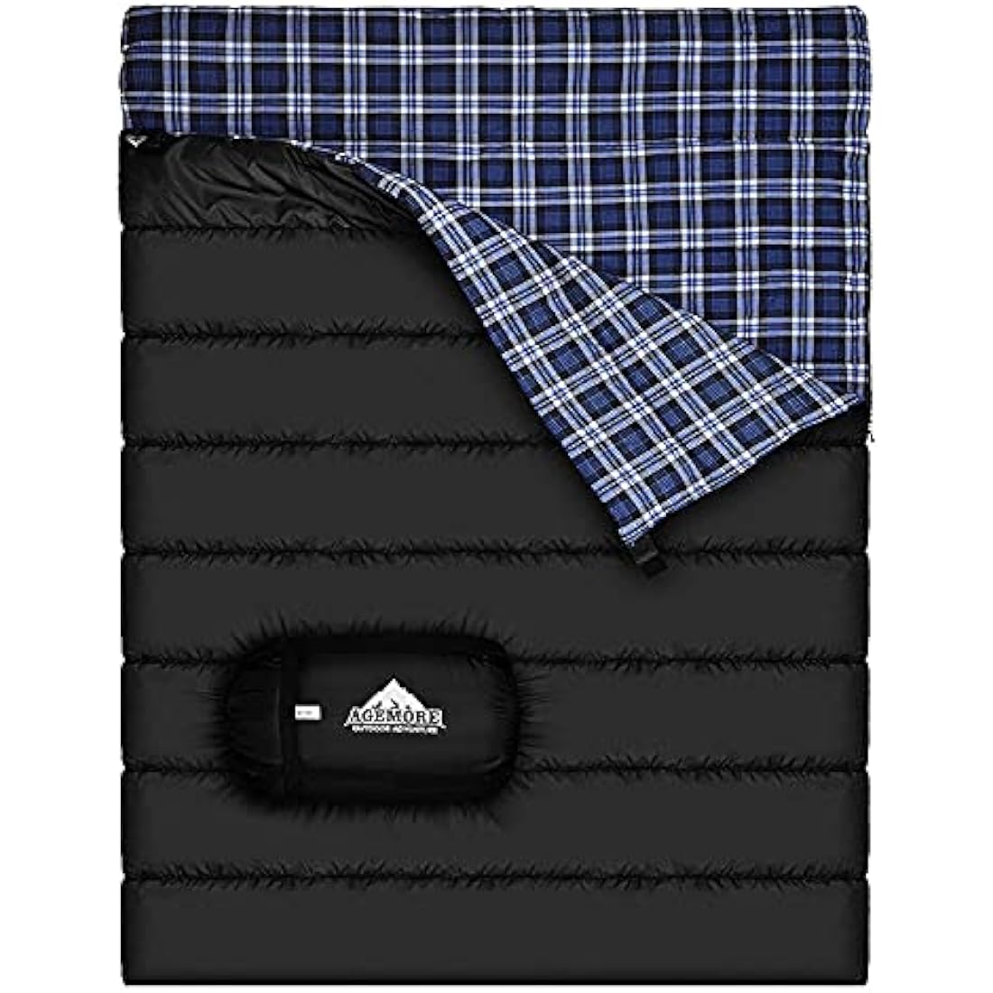 Agemore Double Flannel Sleeping Bag | Waterproof 2 Person Camping Gear