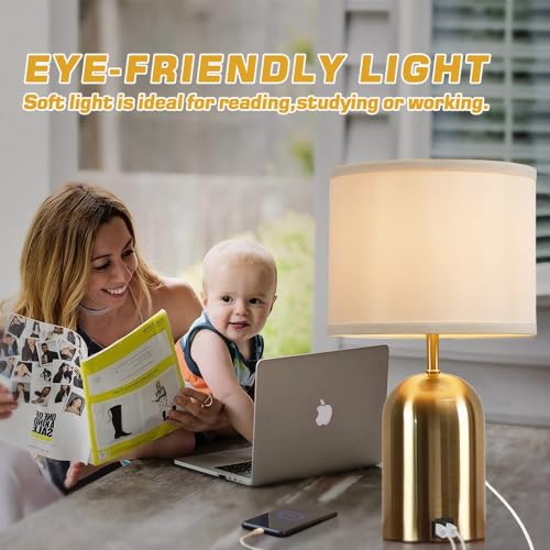 GyroVu Touch Control Bedside Lamp | 3-Way Dimmable USB Table Lamp