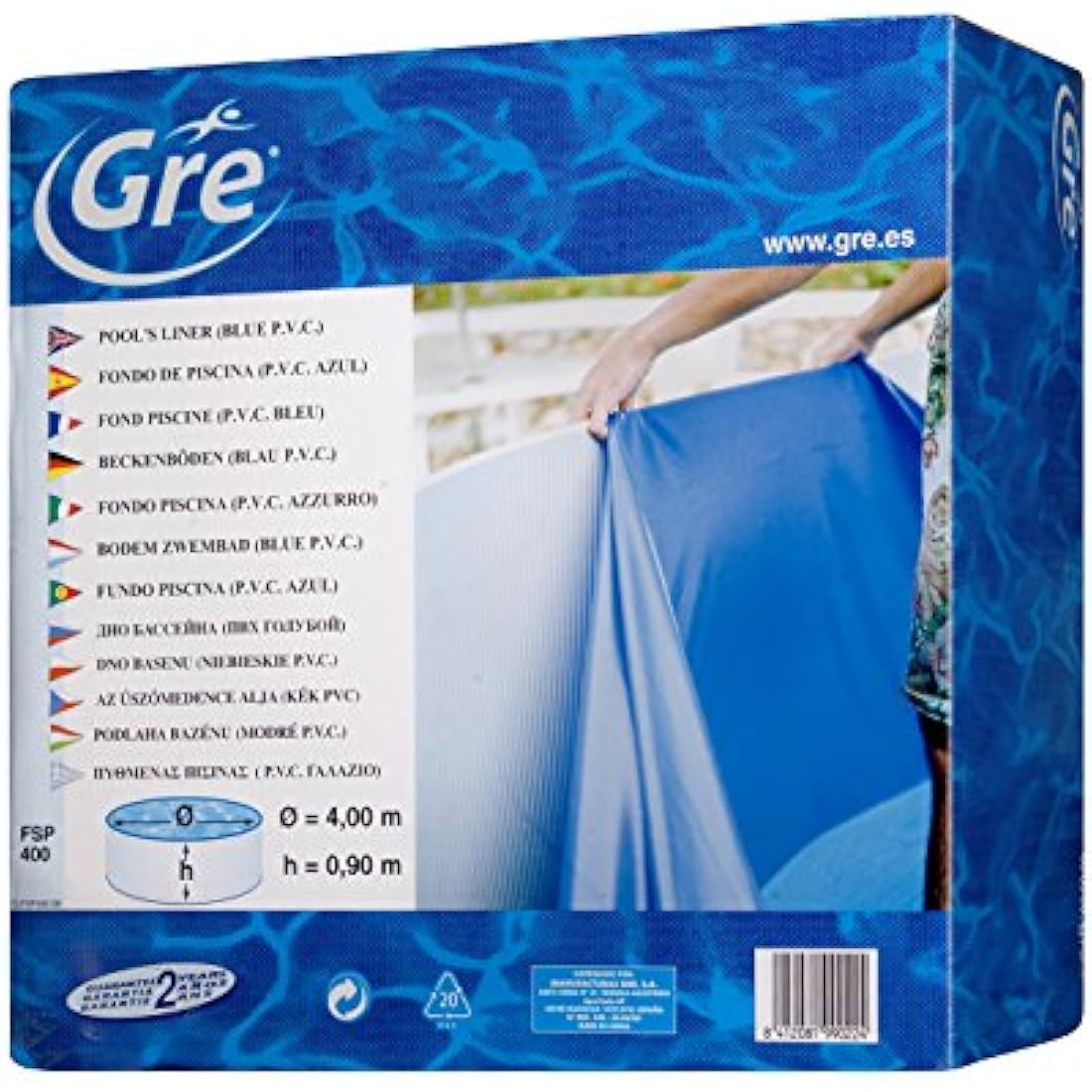Gre Round Pool Liner - 450 x 90 cm Blue PVC Overlap System
