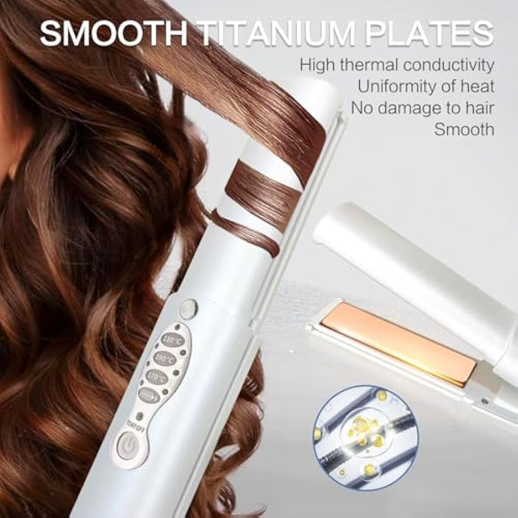 Jolof Store Cordless Hair Straightener – 2-in-1 Titanium Travel Flat Iron