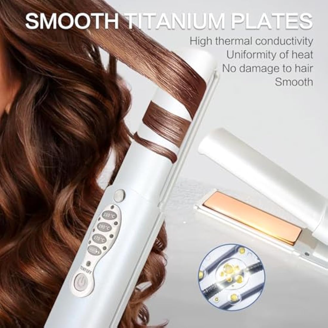 Jolof Store Cordless Hair Straightener – 2-in-1 Titanium Travel Flat Iron