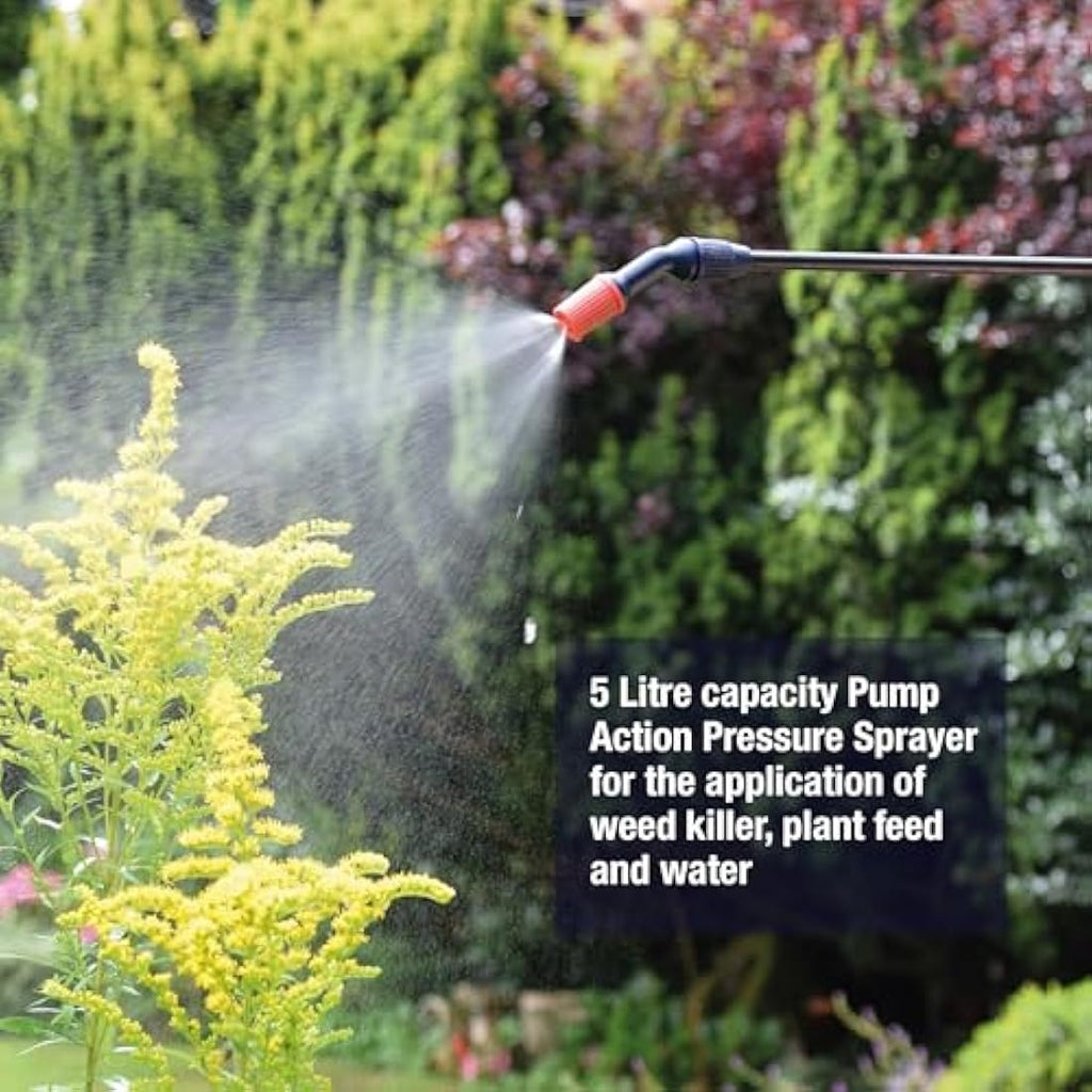 Spear & Jackson 5L Pump Action Pressure Sprayer | Garden Water Wand