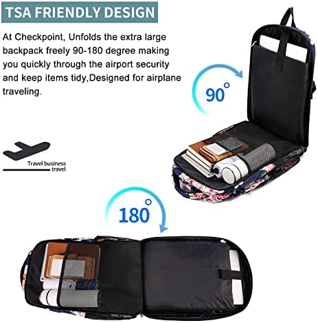 HILUSEN Travel Laptop Backpack - Water Resistant Work Bag with USB Port