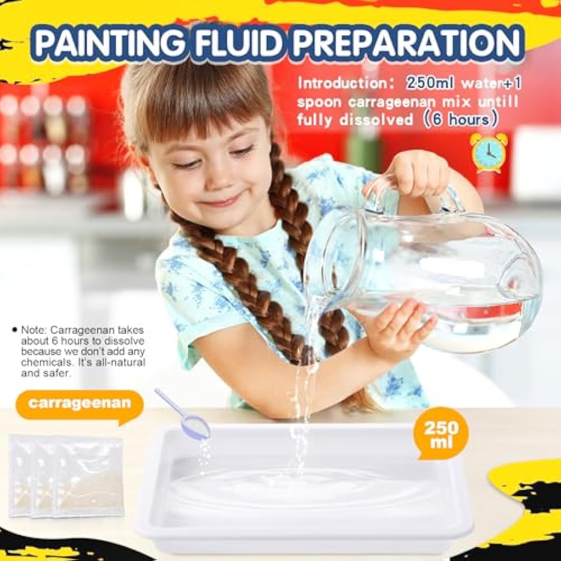 Water Marbling Paint Kit – 6 Color Arts and Crafts for Kids