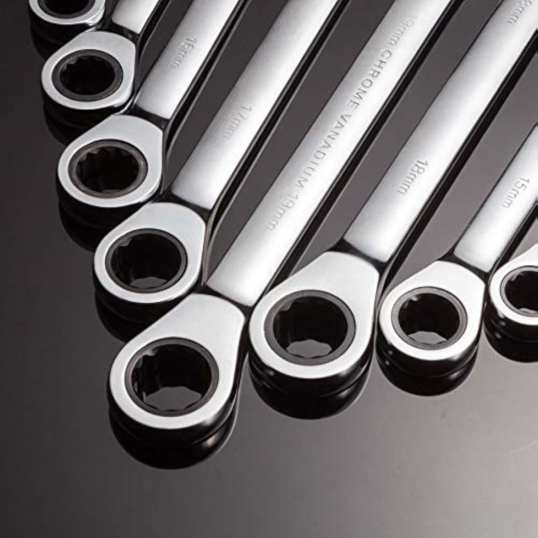 Qnkaa 12-Piece Metric Ratchet Spanner Set | 8-19mm Chrome Vanadium