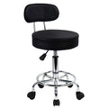 KKTONER PU Leather Rolling Stool – Adjustable Swivel Task Chair with Backrest